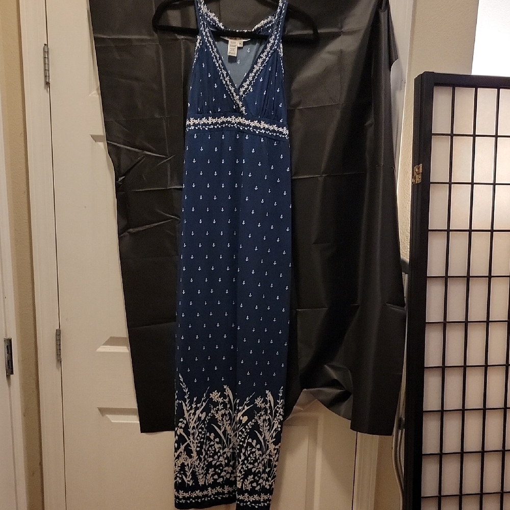 Max Studio Blue and White Maxi Dress